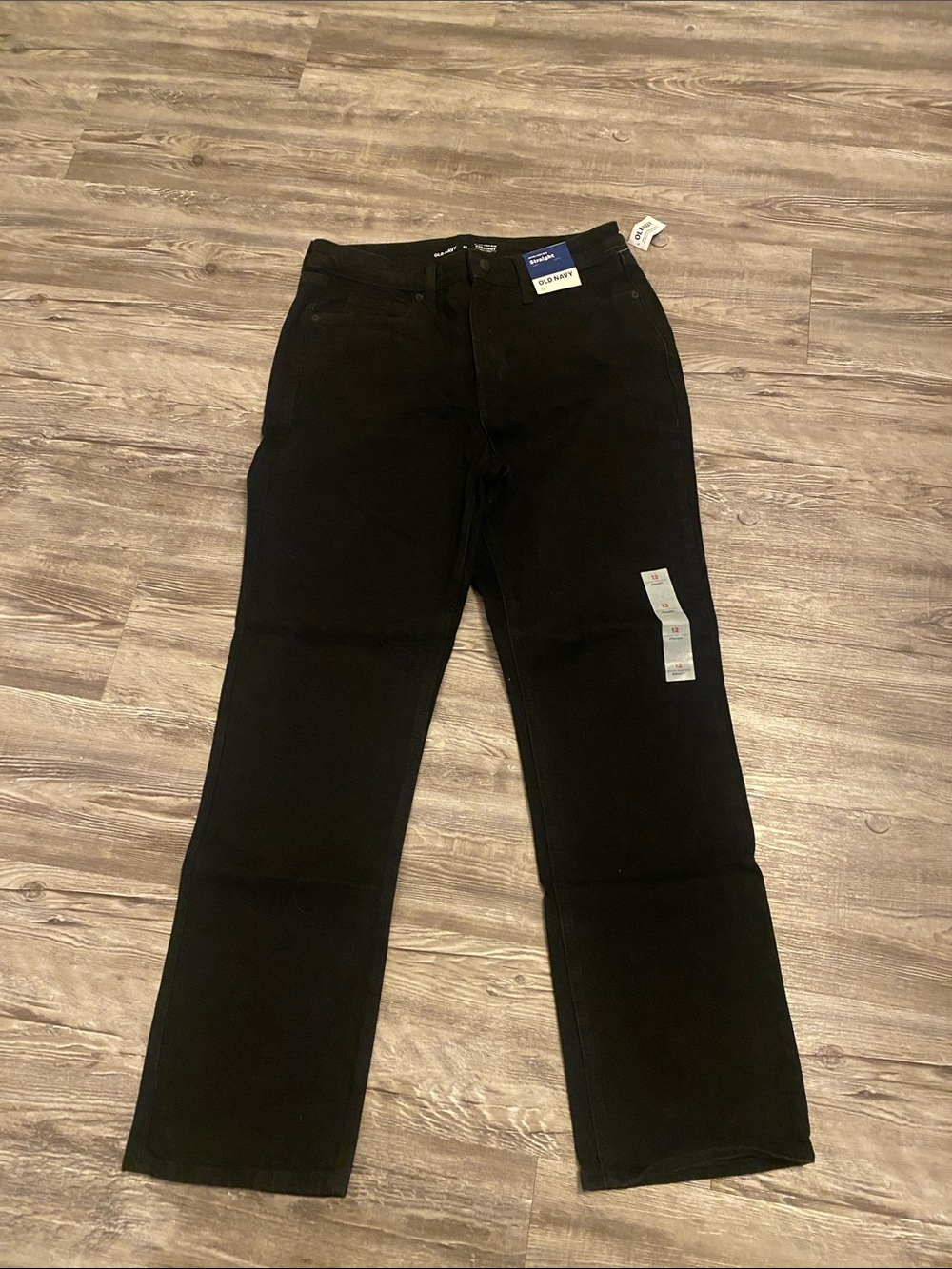 Old Navy Black Extra High-Rise Straight Jeans